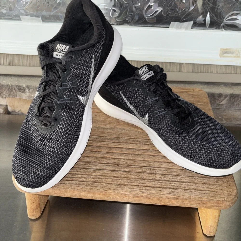 Nike Flex Trainer 7 Training Shoes Black 898479-001 Low Top Lace Up Womens 10